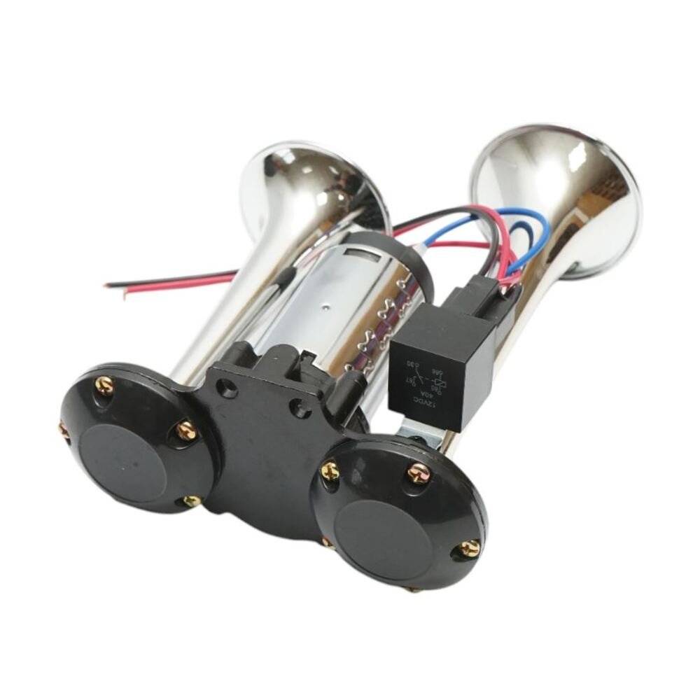 Claxon Electric cu Compresor 12V si 2 Goarne – Sunet Puternic, Compatibil Universal