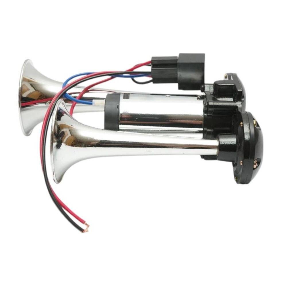 Claxon Electric cu Compresor 12V si 2 Goarne – Sunet Puternic, Compatibil Universal