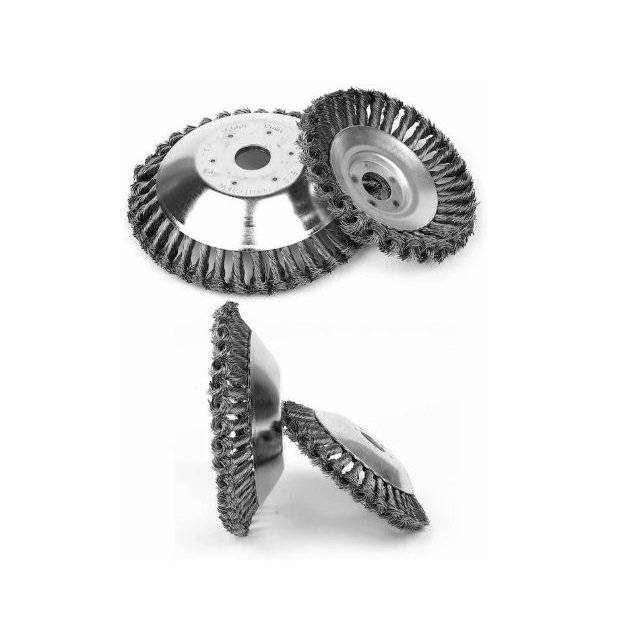 Disc pentru motocoasa/trimmer,Perie sarma, tip cupa, cu toroane, diametru 200 mm