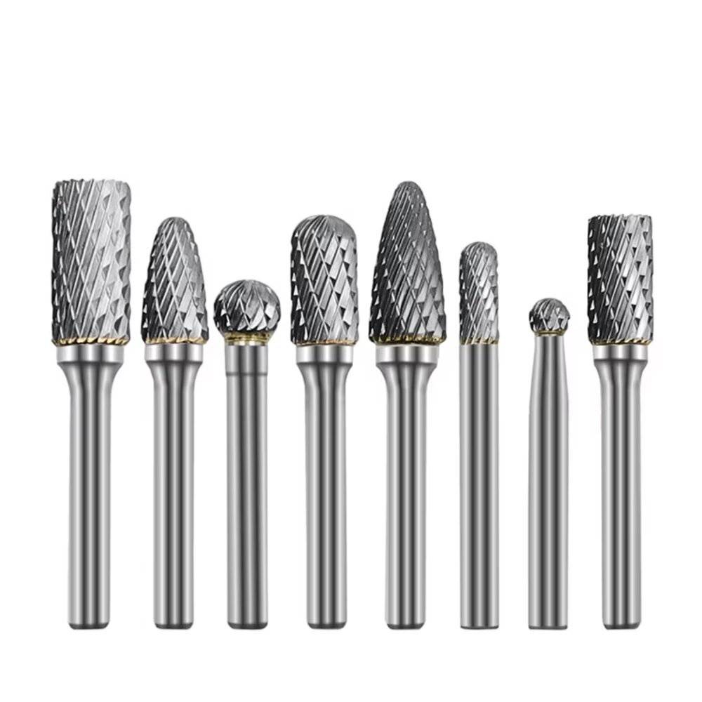 Freze carbura metal profesionale ,freze carbura dublu taiere ,set 8 piese