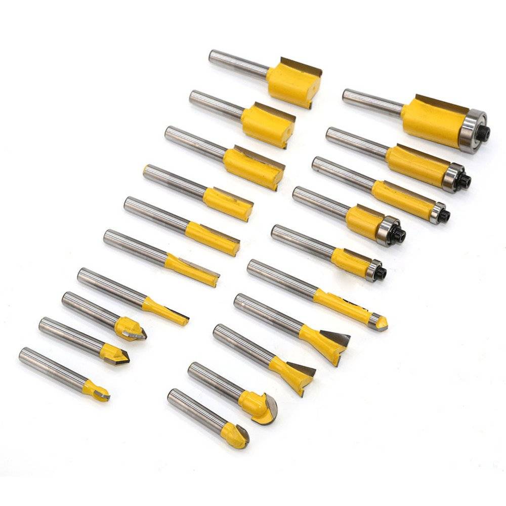 Freze Lemn Profilate pentru Oberfreza Profesionale, Set 50 Piese, Tija 8 mm, Freze TCT pentru Lemn