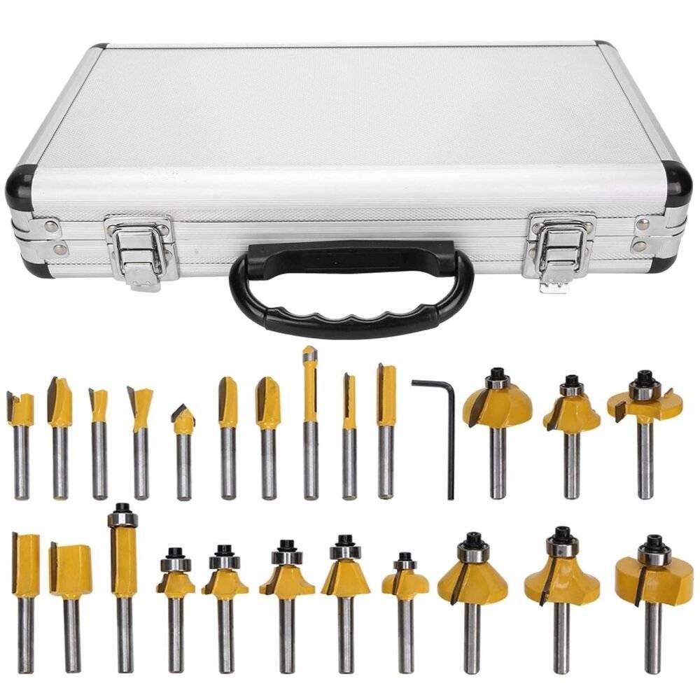 Freze Lemn Profilate pentru Oberfreza, Set 35 Piese, Tija 8 mm, Freze TCT pentru Lemn