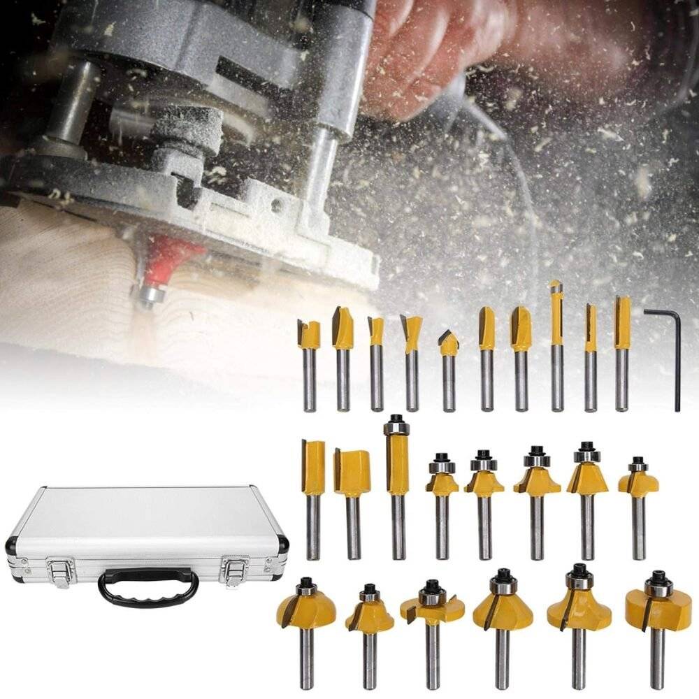 Freze Lemn Profilate pentru Oberfreza, Set 35 Piese, Tija 8 mm, Freze TCT pentru Lemn