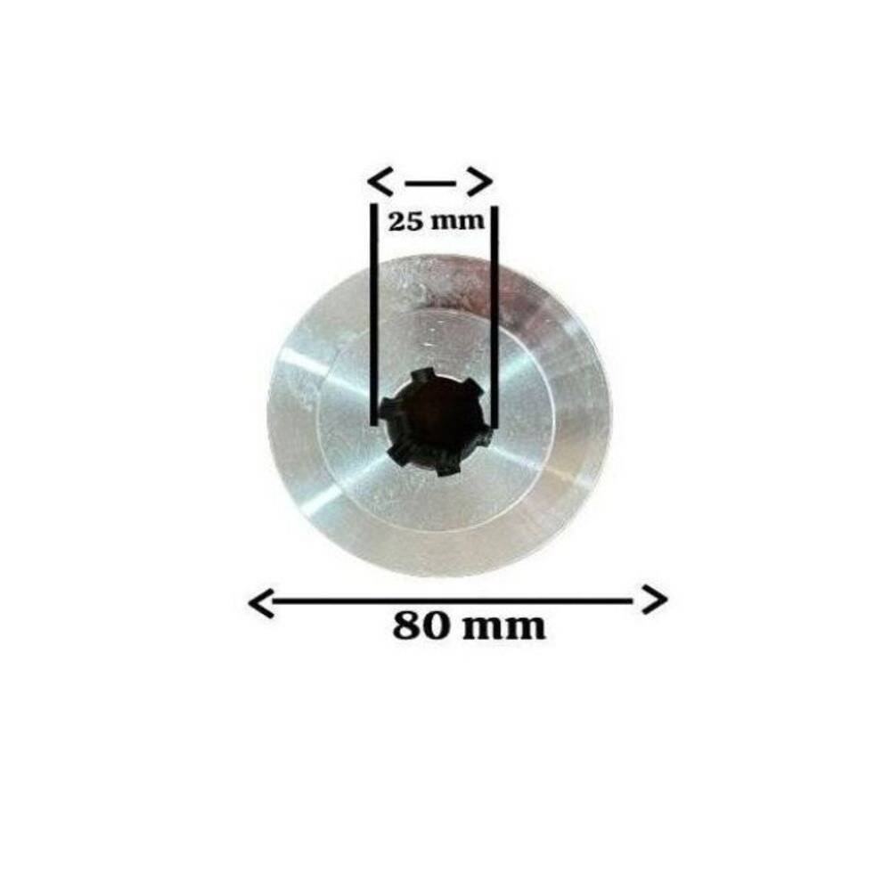 Fulie motor dubla, Fulie 6 Caneluri, Diametru 80mm
