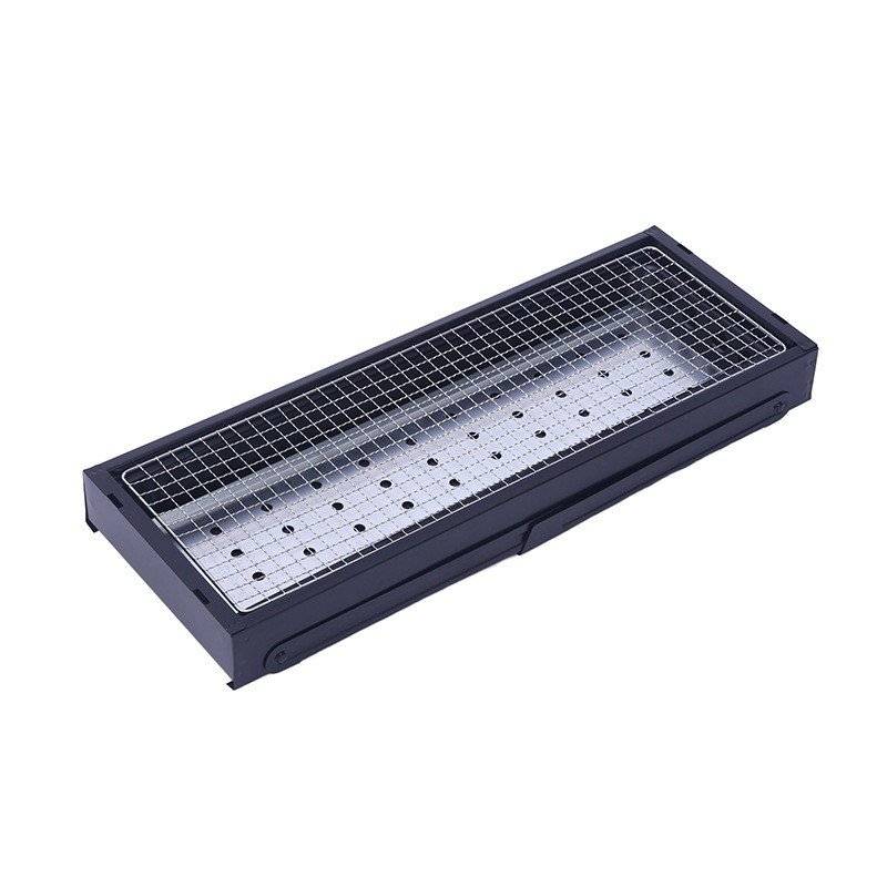 Gratar Portabil din Metal pentru Picnic, Gradină, Terasa si Camping, 60x22x23 cm, Negru – Compact si Usor de Transportat