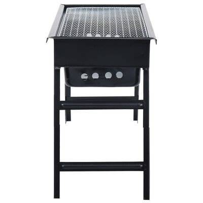 Gratar Portabil din Metal pentru Picnic, Gradină, Terasa si Camping, 60x22x23 cm, Negru – Compact si Usor de Transportat