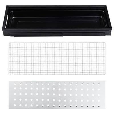 Gratar Portabil din Metal pentru Picnic, Gradină, Terasa si Camping, 60x22x23 cm, Negru – Compact si Usor de Transportat