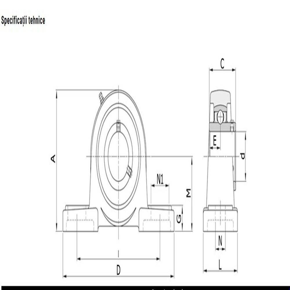 Lagar cu rulmenti oscilanti si interior 35 mm ,set 2 bucati