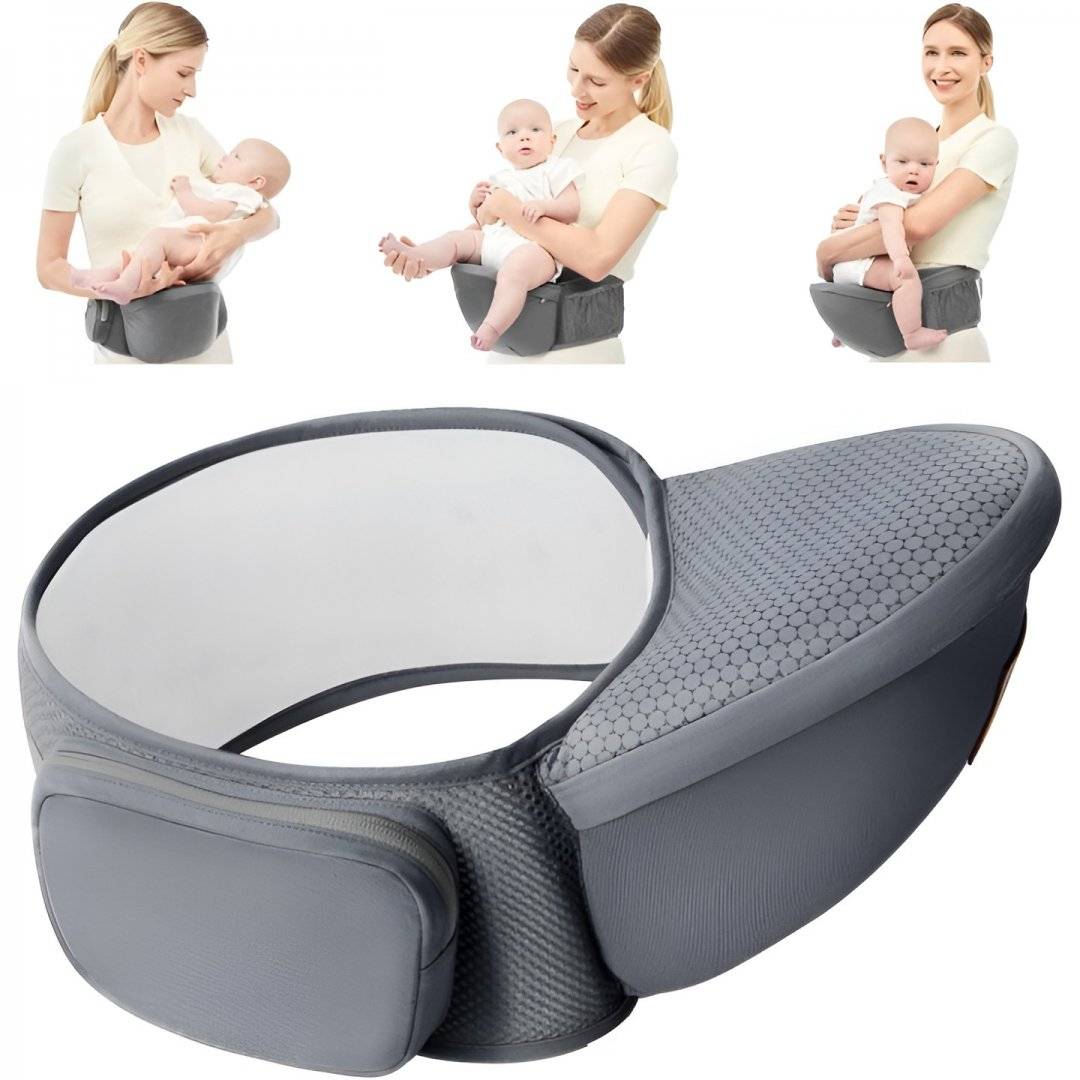 Marsupiu Ergonomic 3 în 1 pentru Bebelusi si Copii, 0-36 Luni, Bretele Reglabile, Gri