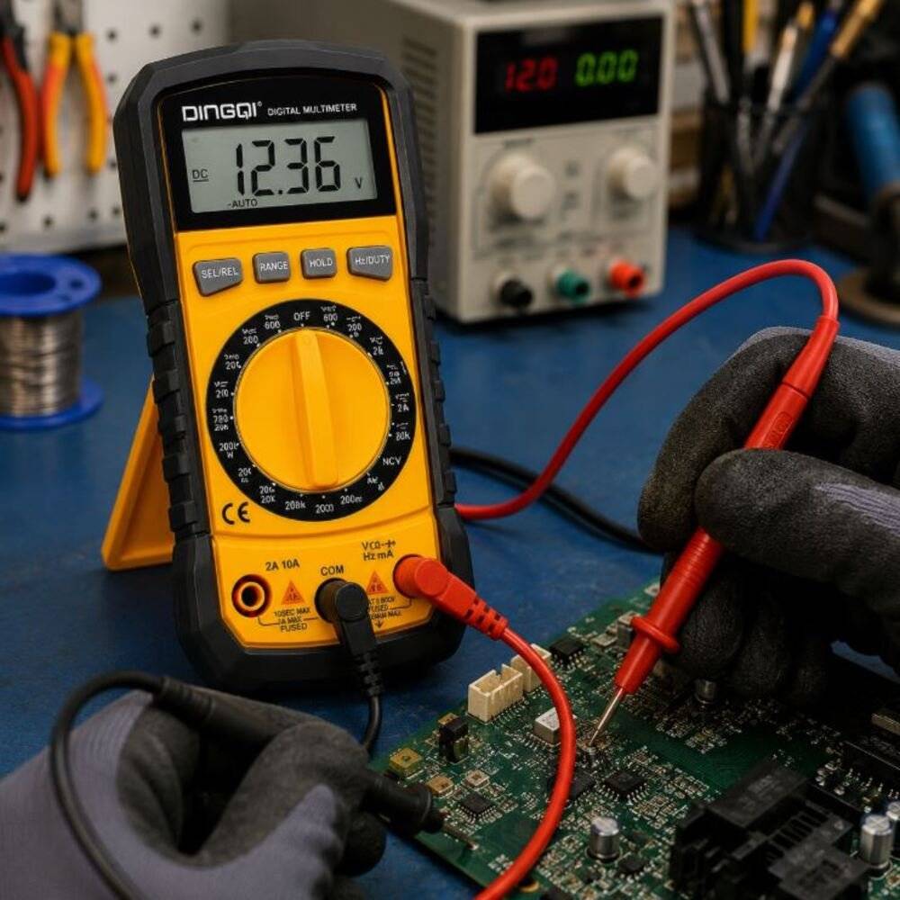 Multimetru Digital Profesional Auto Range cu NCV, Tester Electric pentru Tensiune AC/DC, Curent, Rezistenta si Continuitate