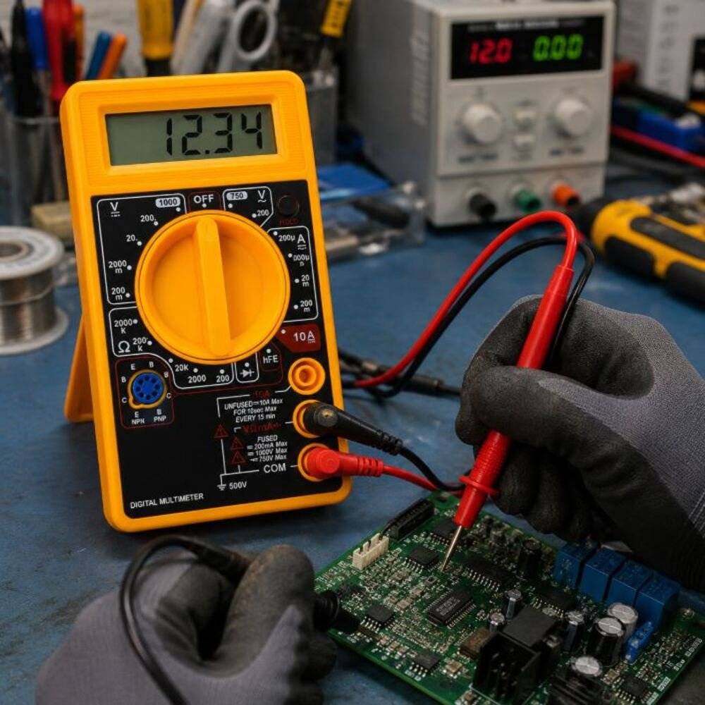 Multimetru Digital Profesional cu Afisaj LCD, Tester Electric pentru Masurarea Tensiunii, Curentului si Rezistentei