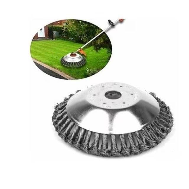 Perie sarma, tip cupa, cu toroane, Disc pentru motocoasa/trimmer, diametru 150 mm