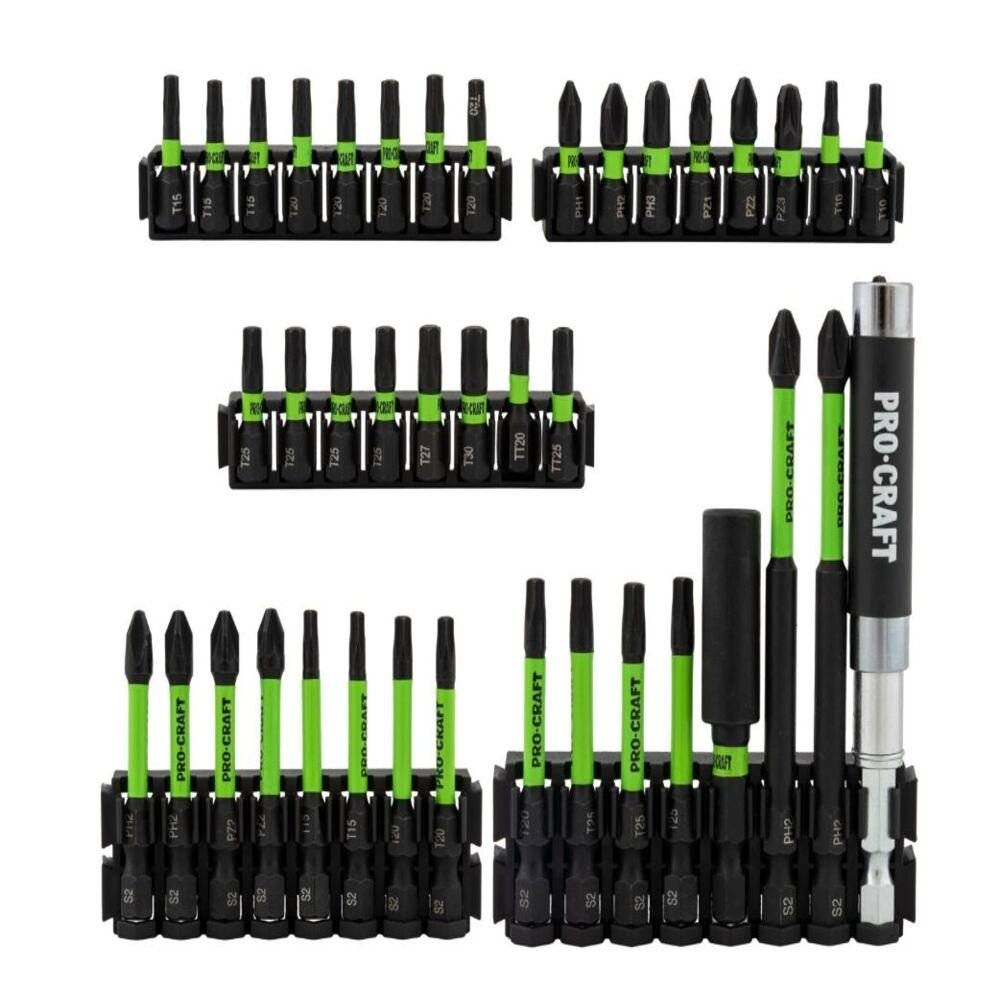 Set Biti de Impact IBS-41 , 41 Piese cu Suport Magnetic si Ghidaj Surub