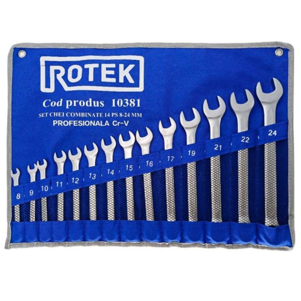 Set Chei Combinate Profesionale, Set 14 Piese, Cr-V, 8-24 mm