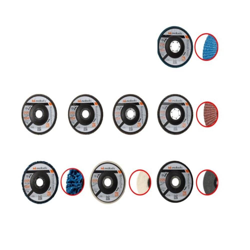 Set Discuri Slefuit Lustruit Polizat ,125 mm pentru Flex ,11 Piese ,Lemn Metal Inox