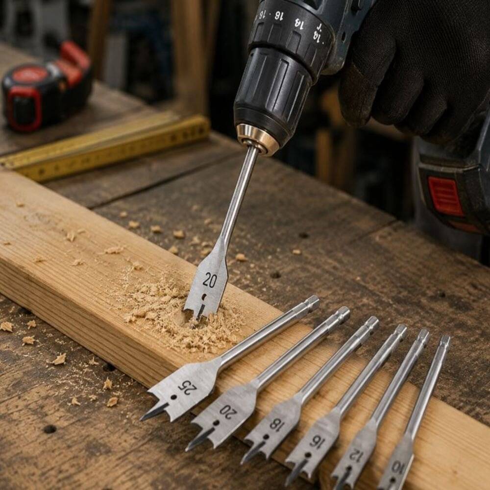 Set Freze / Burghie Plate pentru Lemn, Set 6 Piese, 10-25 mm