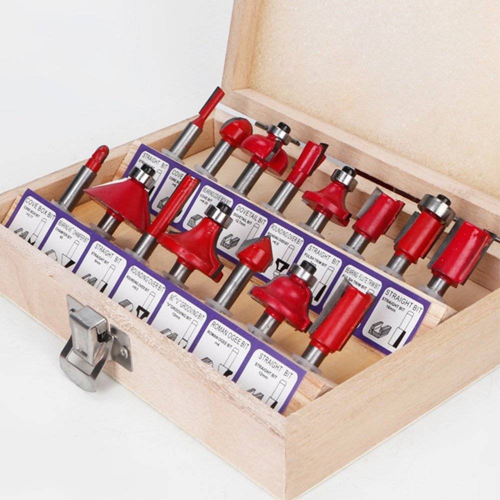 Set freze lemn , prindere 6,35 mm , 12 piese