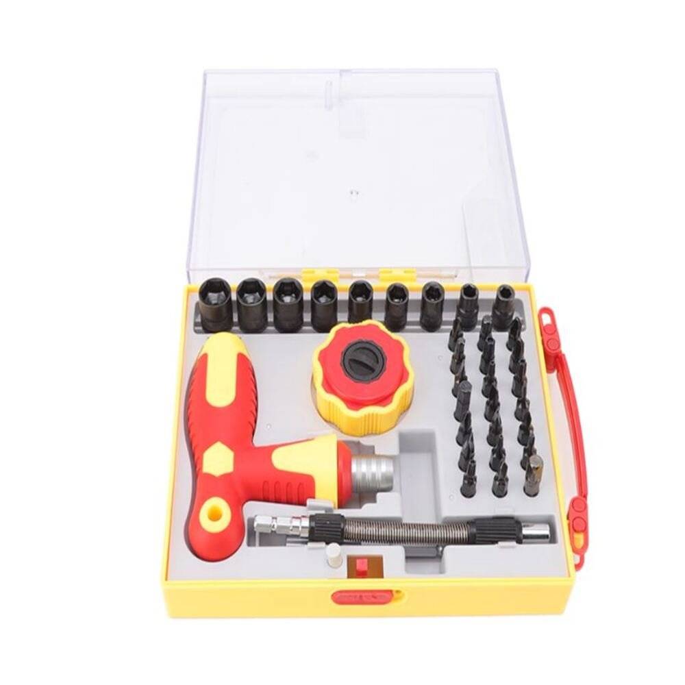 Set Surubelnite cu Clichet 62 Piese CR-V ,Capete Tubulare si Biti Inclusi
