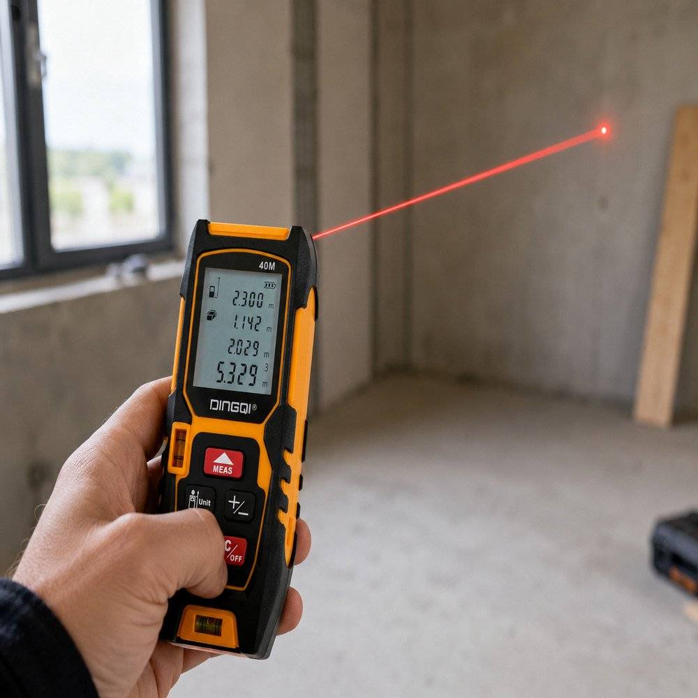 Telemetru Laser Digital 40 m cu Baterii Incluse , Precizie ±2 mm, Afișaj LCD și Protecție IP54