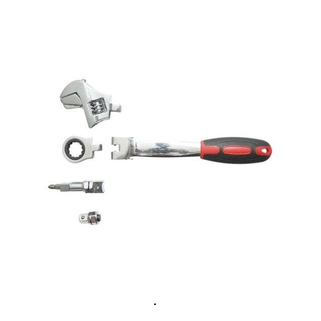 Trusa chei inelare cu clichet 8-19 mm, cheie reglabila, biti hex, drepti, cruce ,Set 26 piese