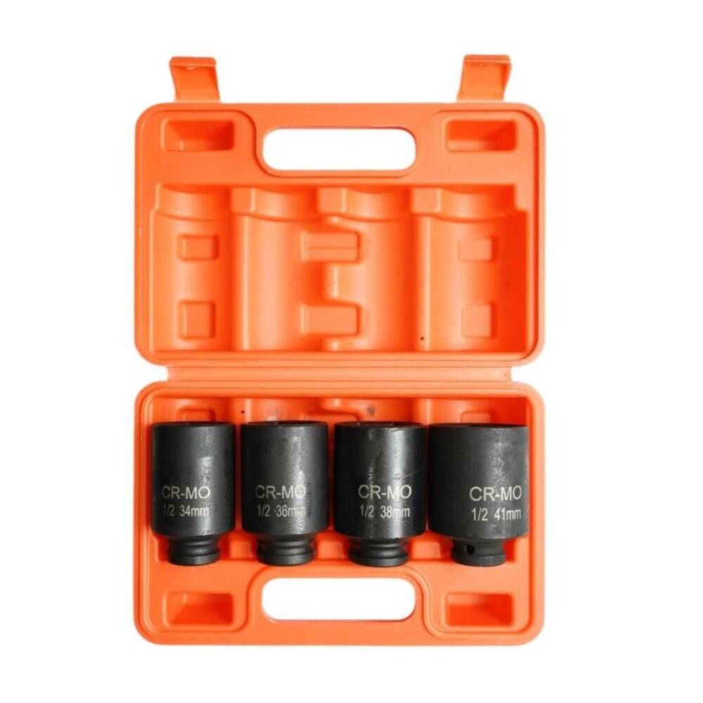 Trusa Chei Tubulare de Impact Lungi 34mm, 36mm, 38mm, 41mm Cr-Mo, Patrat 1/2 inch – 4 Piese