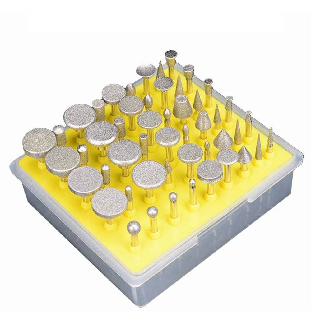 Trusa Freze Diamantate 50 Piese | Prindere 3 mm | Set Profesional Gravare, Slefuire si Finisare Precizie