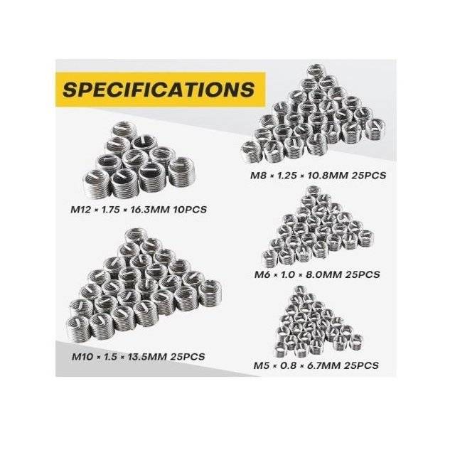 Trusa reparat filete M5, M6, M8, M10, M12 ,set 131 piese