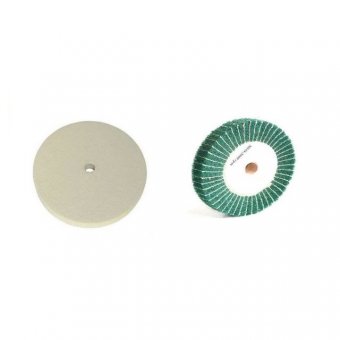 Disc polizat , slefuit ,perie pasla si perie verde cu lamele smirghel ,diametru 200 mm ,pachet 2 piese