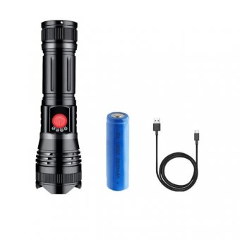 Lanterna Tactica Telescopica Reincarcabila cu Zoom Reglabil, Cablu Micro Usb ,Rezistenta la apa ,1500 lumeni ,3 moduri