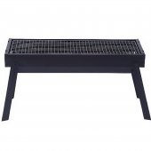 Gratar Portabil din Metal pentru Picnic, Gradină, Terasa si Camping, 60x22x23 cm, Negru – Compact si Usor de Transportat