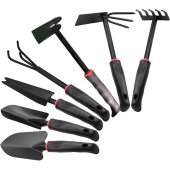 Set 7 unelte de gradina profesionale pentru plantare, prelucrare sol și îngrijire plante, din PVC și cardboard rezistent