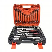 Trusa chei tubulare 1/2 profesionala, chei fixe ,chei inelare, antrenor cu clichet ,trusa chei  8 - 32 mm ,Set 61 piese